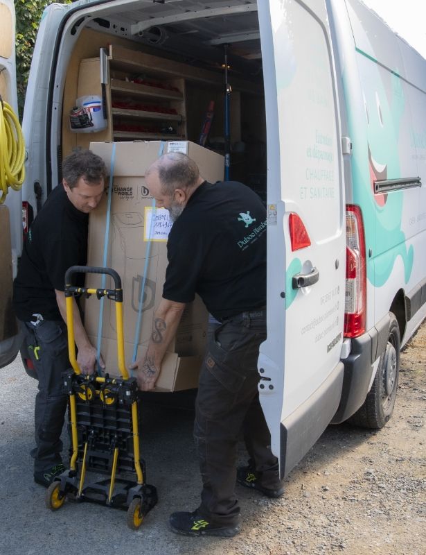 Déchargement d'un chauffe eau